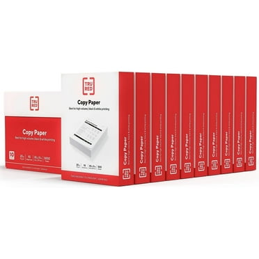 TRU RED 8.5" x 11" Copy Paper, 20 lbs., 92 Brightness, 500 Sheets/Ream, 10 Reams/Carton (TR56958)