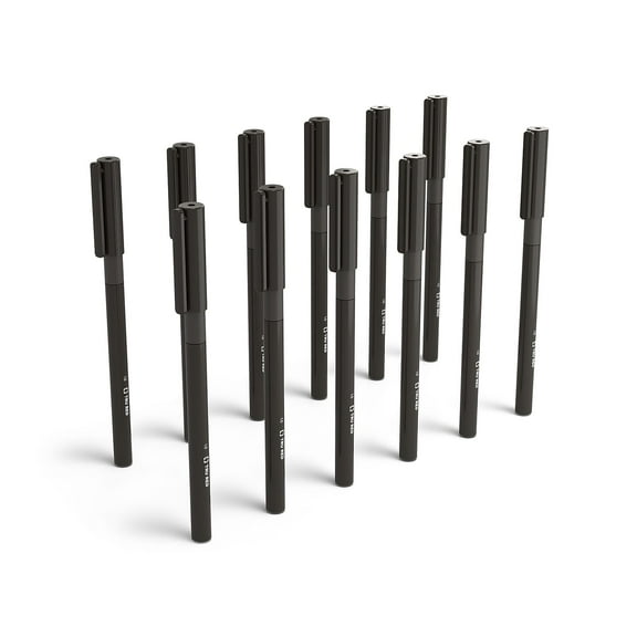 Staples TRU RED Ballpoint Gripped Pen Med Point 1.0mm Blk Dozen TR52864