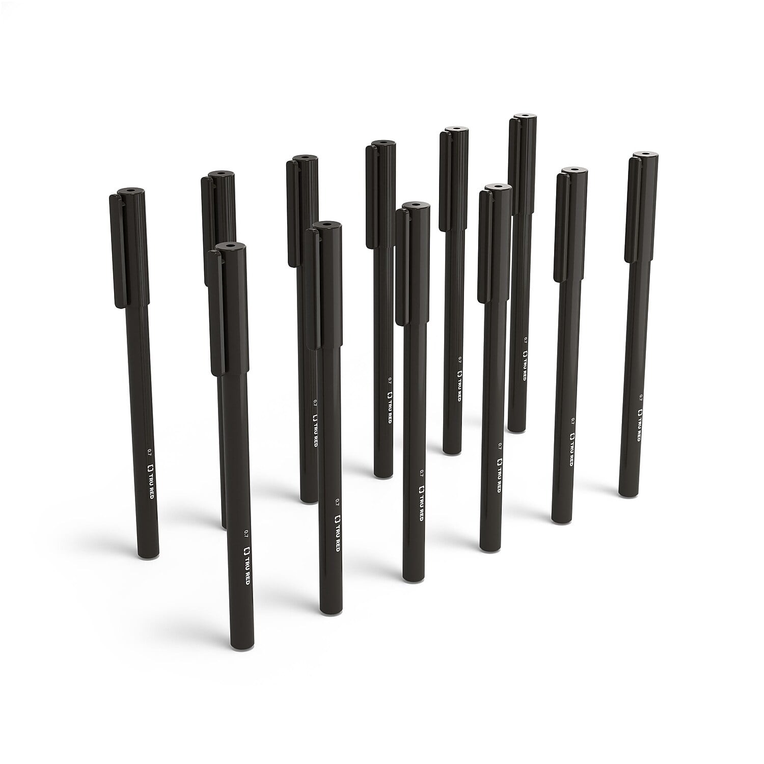 TRU RED Ballpoint Pen Fine Point 0.7mm Black Dozen TR52858