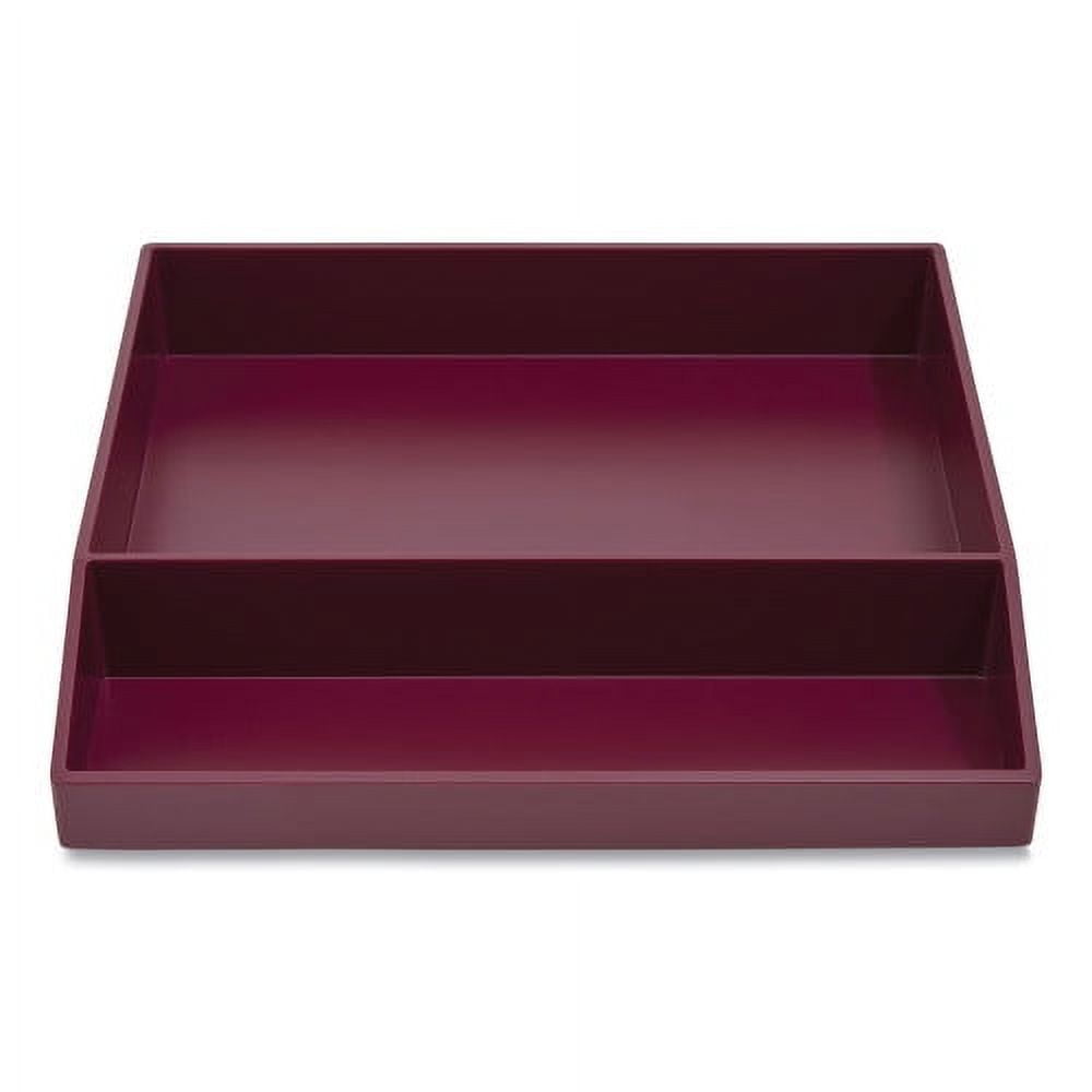 Divided Stackable Plastic Tray, 2 Compartments, 9.44 x 9.84 x 1.77, Purple Divided Stackable Plastic Tray, 2 Compartments, 9.44 x 9.84 x 1.77, Purple