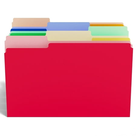 Staples TRU RED File Folder 1/3 Cut Letter Size Assorted Colors 100/Box (TR875429)