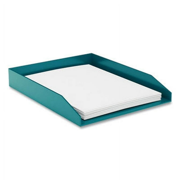Front-Load Stackable Plastic Document Tray, 1 Section, Letter Size Files, 9.8 x 12.24 x 1.75, Teal Front-Load Stackable Plastic Document Tray, 1 Section, Letter Size Files, 9.8 x 12.24 x 1.75, Teal