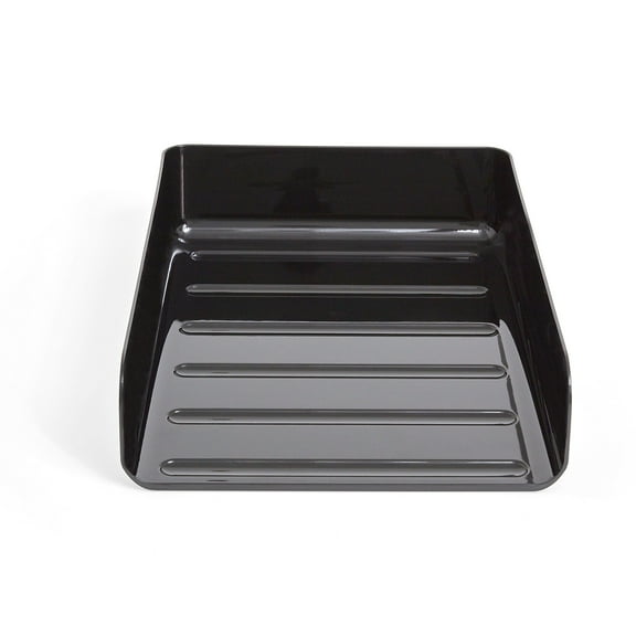 Staples TRU RED Front Load Stackable Plastic Letter Tray Black 4/Carton TR55331VS