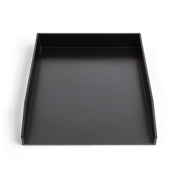 Staples TRU RED Front Load Stackable Plastic Letter Tray Blk TR55253