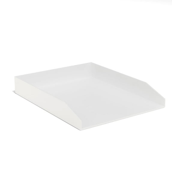 Staples TRU RED Front Load Stackable Plastic Letter Tray White 2/Pack TR55255-CCVS