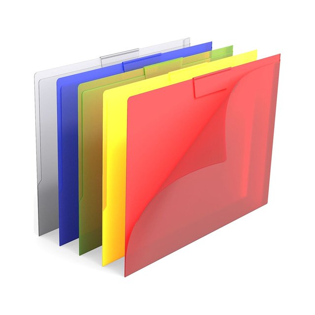 TRU RED Heavy Duty Plastic File Jackets 1Pocket Letter Size Assorted