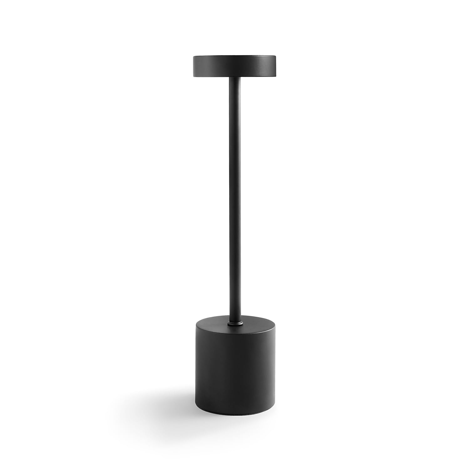 Black Metal Cordless Touch LED Desk Lamp, 13.5-inch