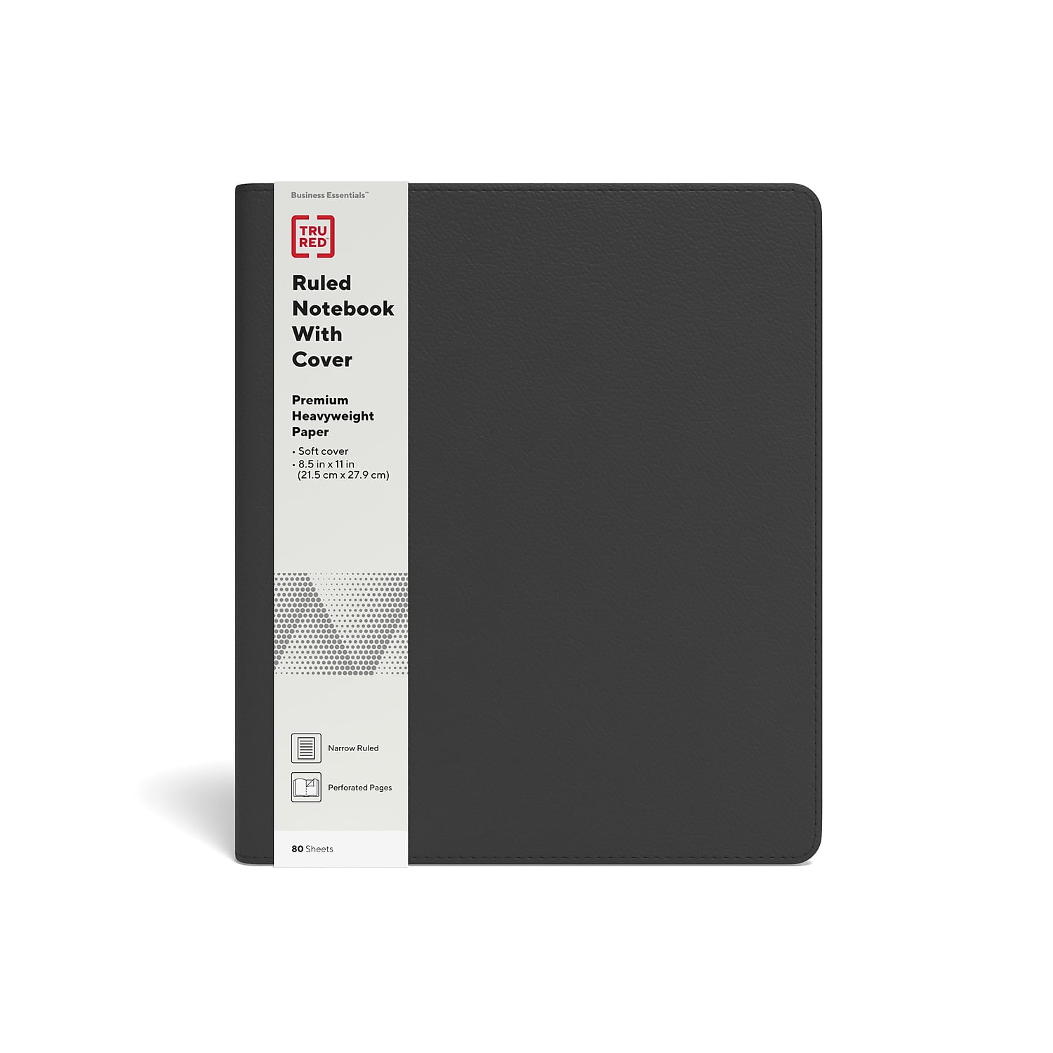 Staples TRU RED Large Folio Soft Cover Ruled Notebook Black  2/Pack TR54992VS