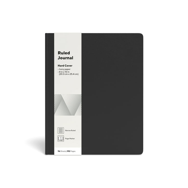 TRU RED Large Hard Cover Ruled Journal Black TR54768