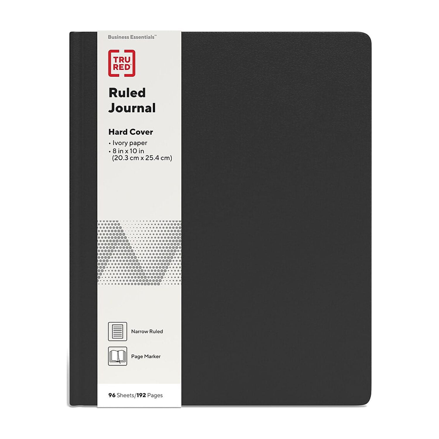 TRU RED Large Hard Cover Ruled Journal Black TR54768