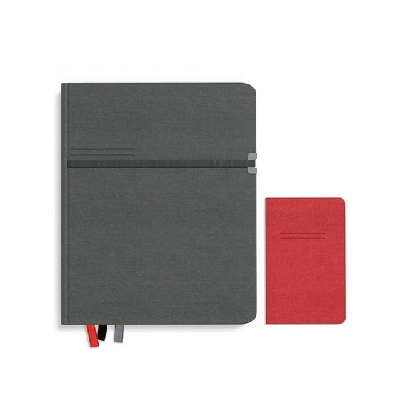 Staples TRU RED Large Mastery with Pocket Journal Charcoal/Red TR58437