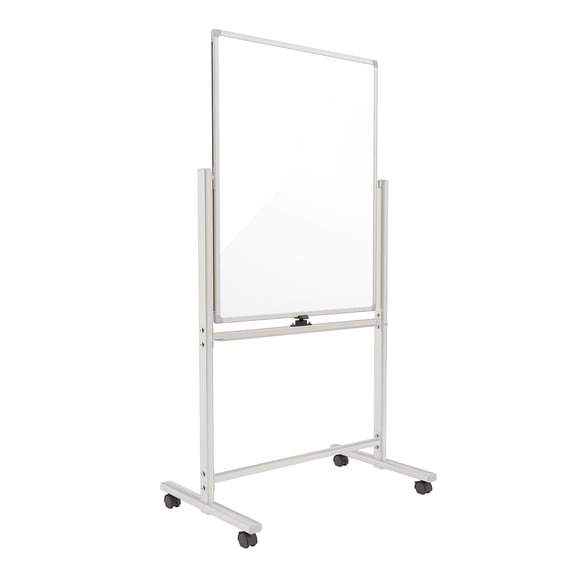 TRU RED Magnetic Painted Steel Mobile Dry Erase Board Aluminum Frame 30"H x 40"W (TR62827)