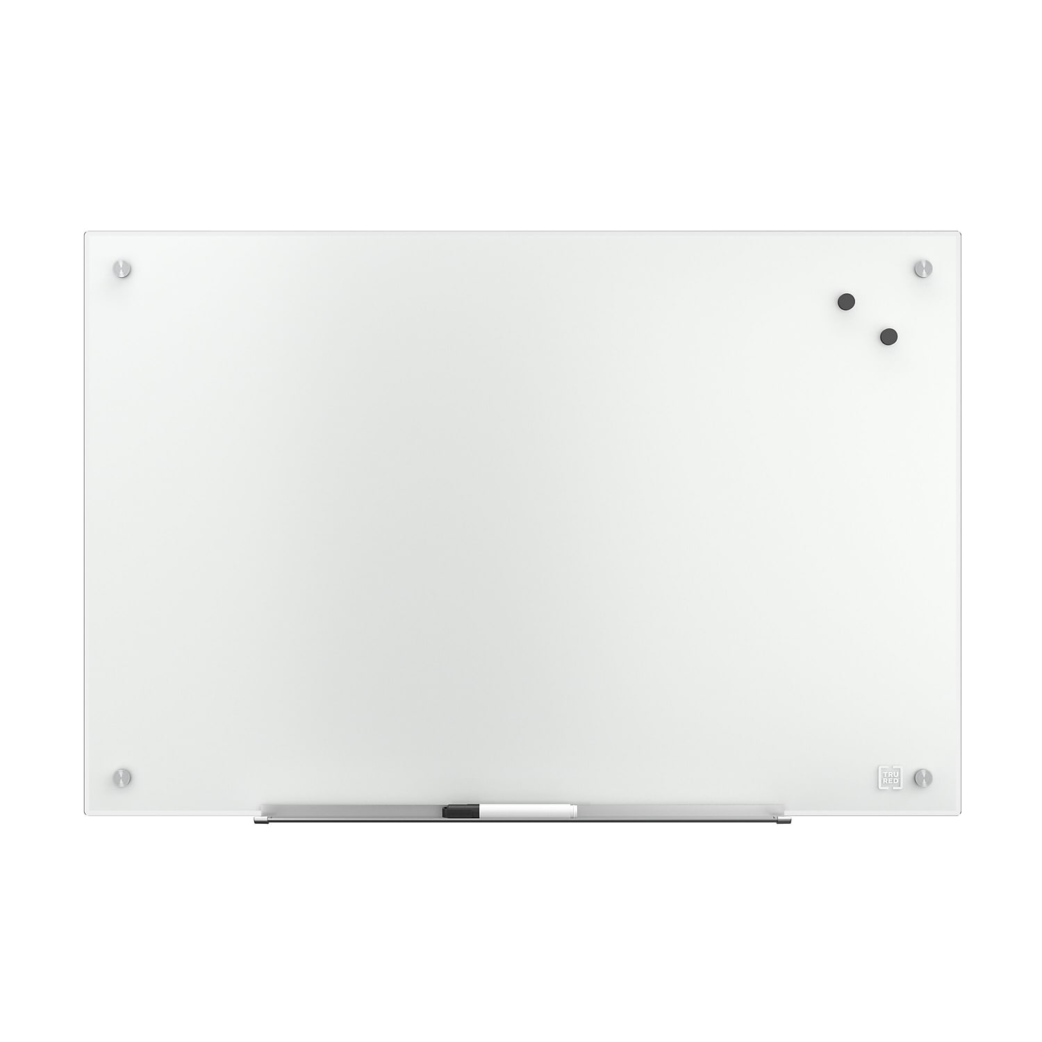 Staples TRU RED Magnetic Tempered Glass Dry Erase Board White 3' x 2' (TR61195)