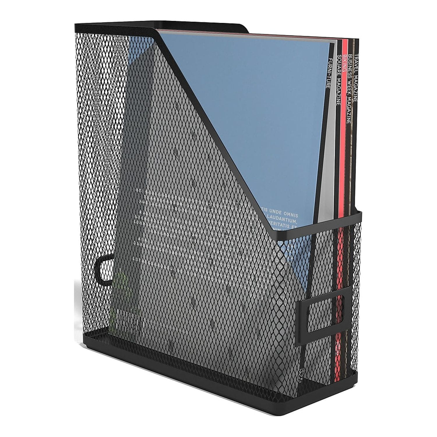 TRU RED Black Metal Mesh Magazine File Organizer