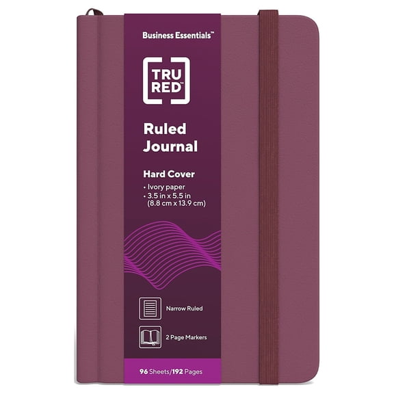 TRU RED Mini Hard Cover Ruled Journal Purple TR55736