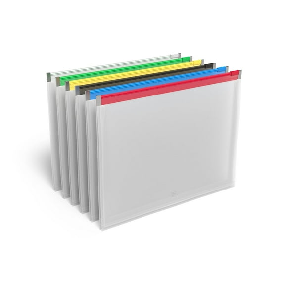 Staples TRU RED Moisture Resistant Plastic Filing Envelopes with Zipper Closure Letter Size Assorted