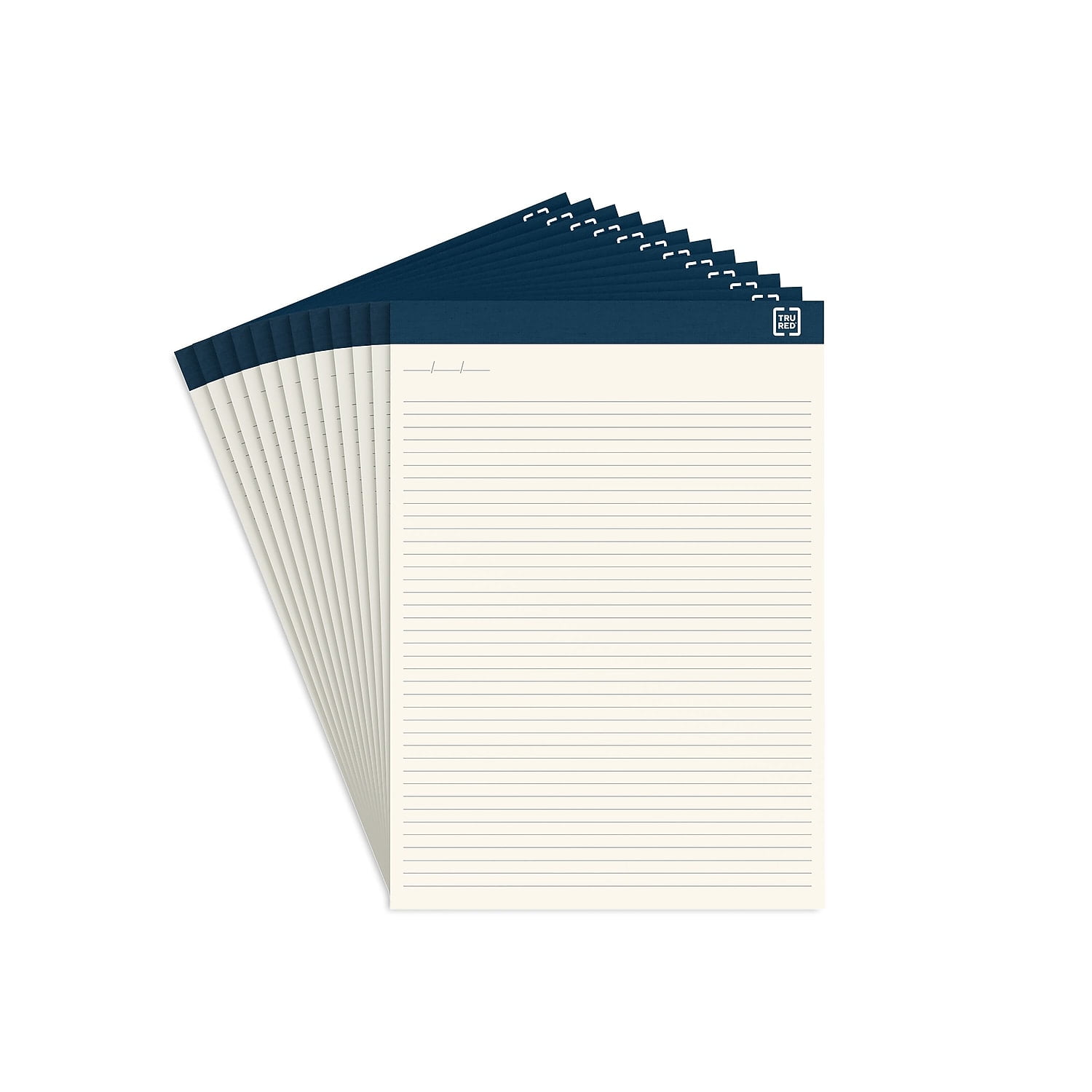 Staples TRU RED Notepads 8.5" x 11.75" Narrow Ruled Ivory 50 Sheets/Pad 12 Pads/Pack (TR58195)