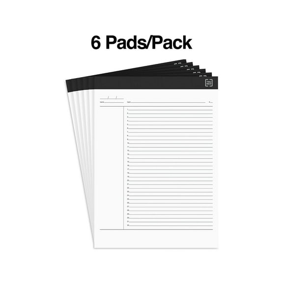 Staples TRU RED Notepads 8.5" x 11.75" Project Planner Format Ruled White 50 Sheets/Pad 12/Carton