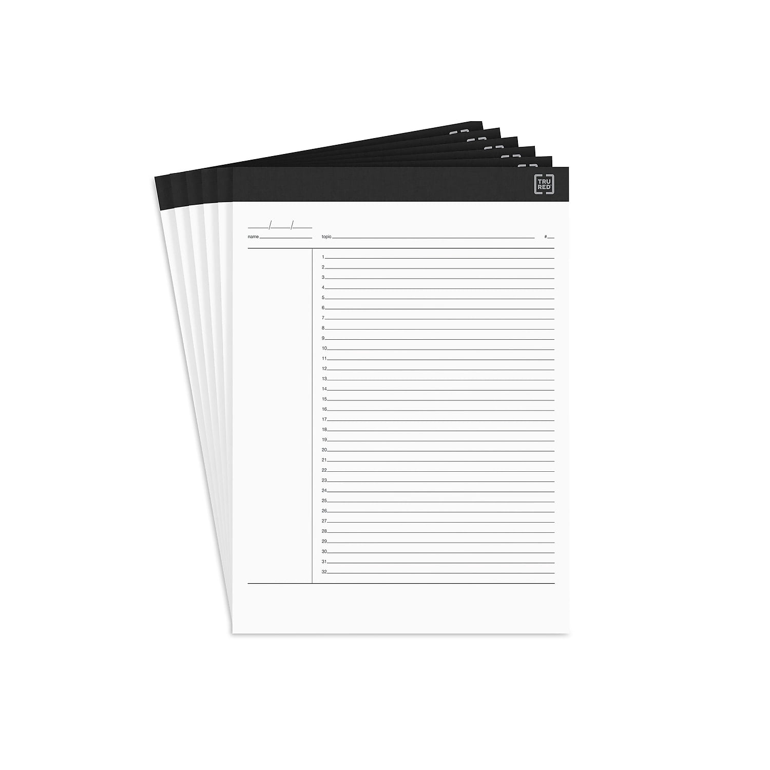 Staples TRU RED Notepads 8.5" x 11.75" Project Planner Format Ruled White TR57379
