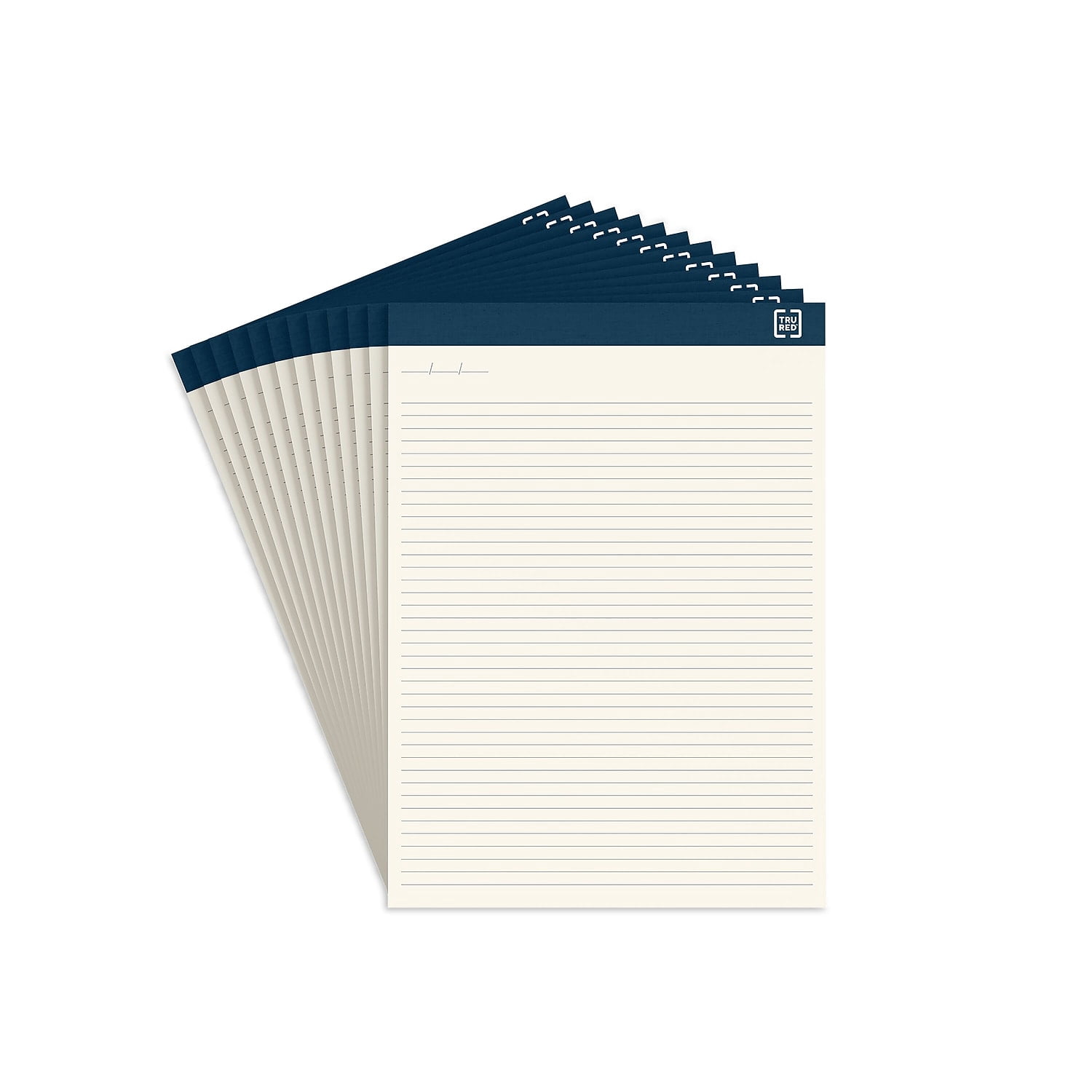 Staples TRU RED Notepads 8.5" x 11.75" Wide Ruled Ivory 50 Sheets/Pad TR58194