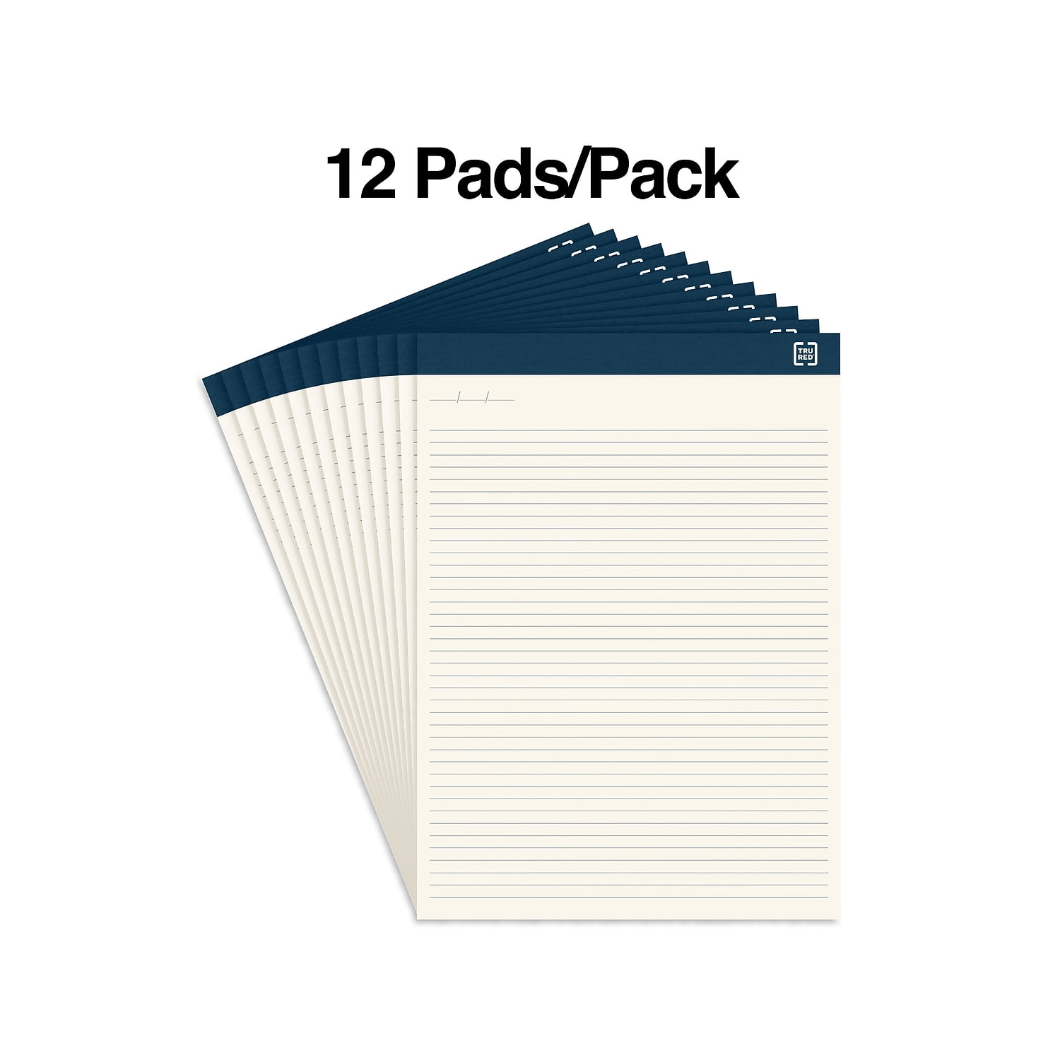 Staples TRU RED Notepads 8.5" x 14" Wide Ruled Ivory 50 Sheets/Pad 24/Carton TR59947VS