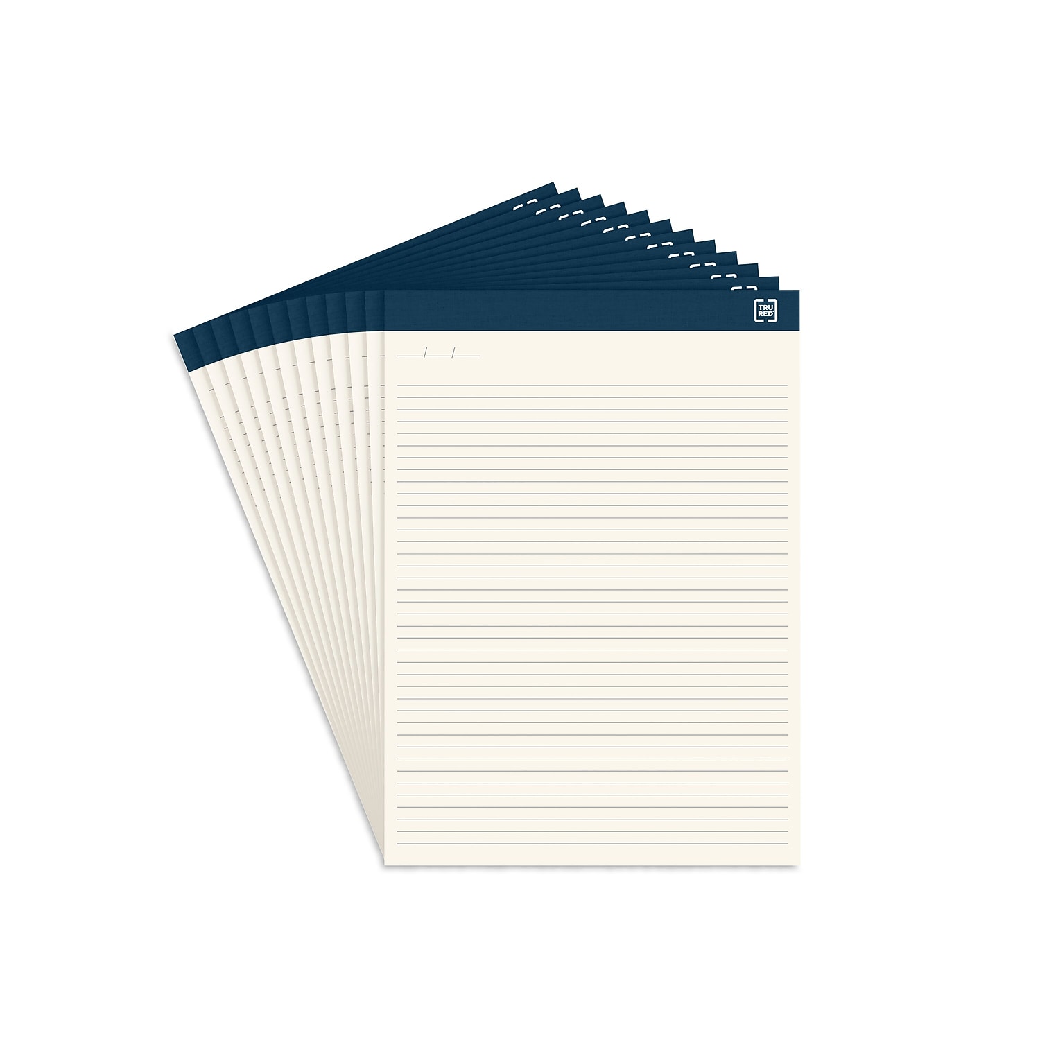 Staples TRU RED Notepads 8.5" x 14" Wide Ruled Ivory 50 Sheets/Pad 12 Pads/Pack (TR58197)