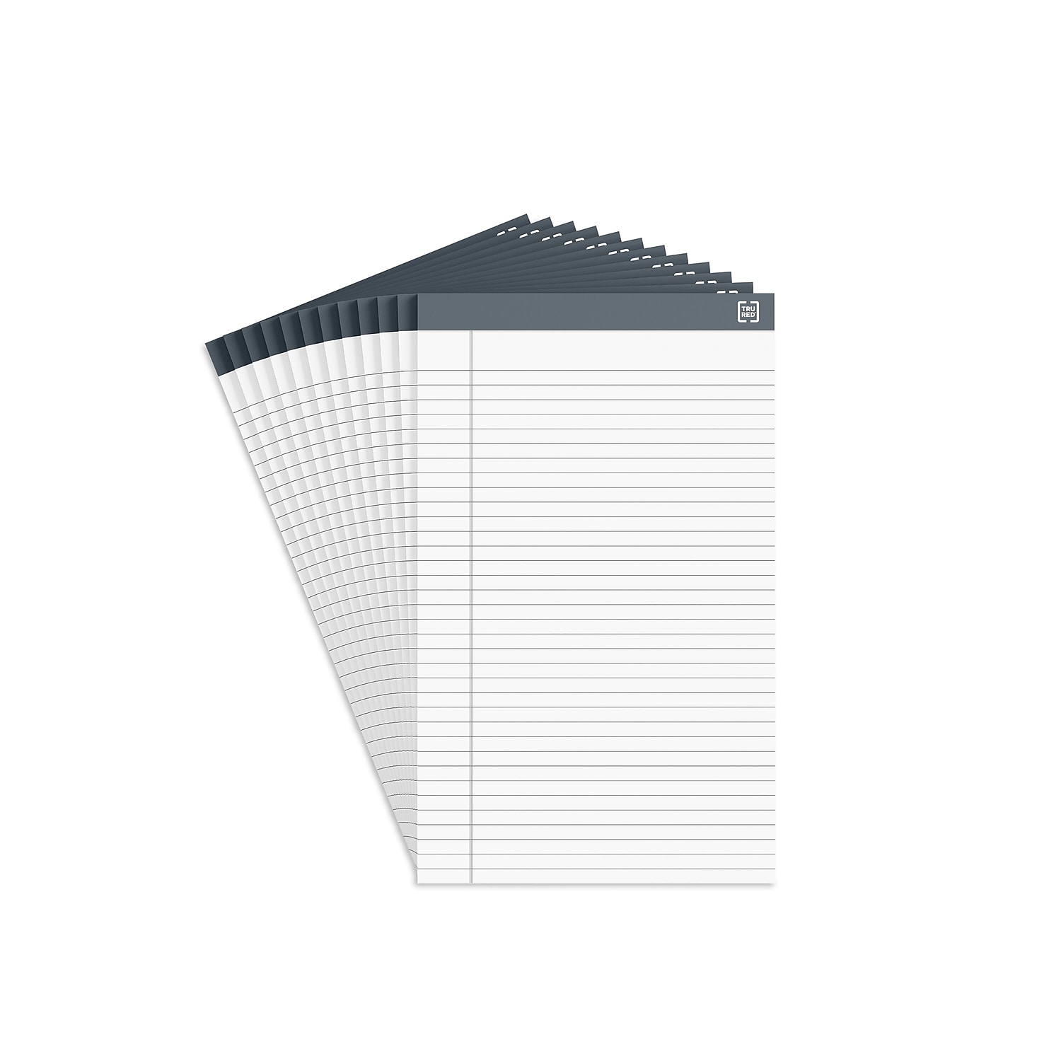 Staples TRU RED Notepads 8.5" x 14" Wide Ruled White 50 Sheets/Pad 12 Pads/Pack TR57372