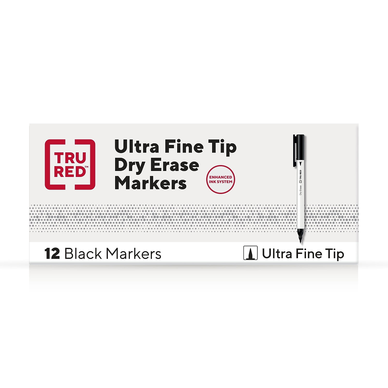 Staples TRU RED Pen Dry Erase Marker Ultra Fine Tip Black TR57423