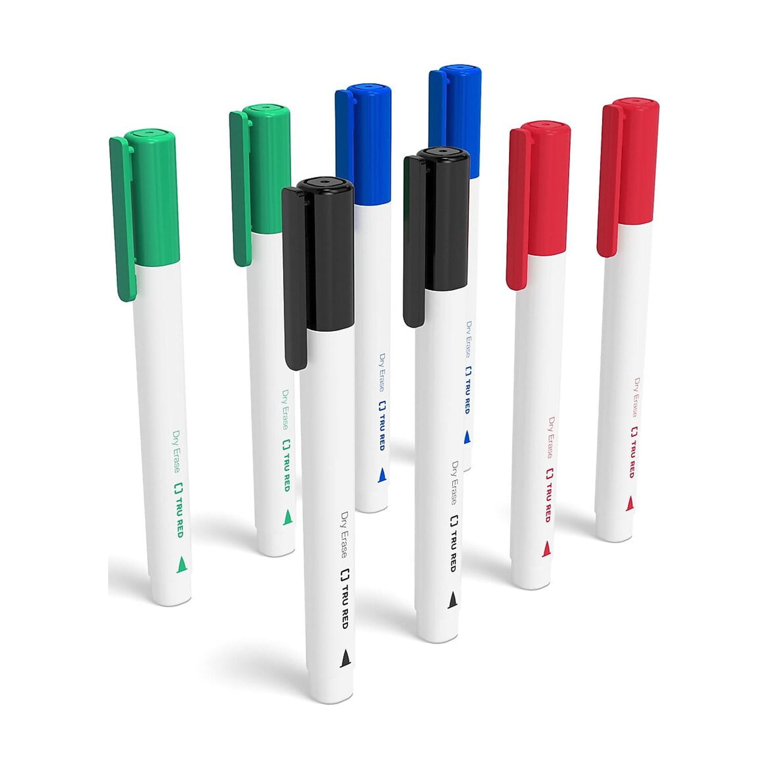 TRU RED Pen Dry Erase Markers Fine Tip Assorted 8/Pack TR54564
