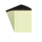 TRU RED Perf. Note Pads Wide/Letter Ruled Yellow 8-1/2" x 11-3/4" 12/PK TR57300