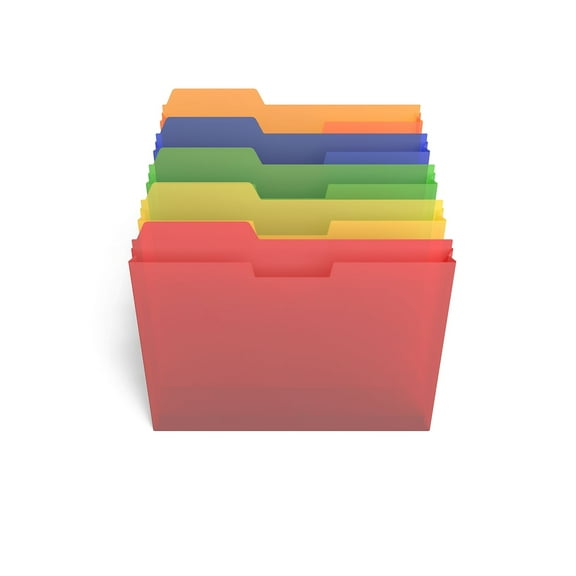 Staples TRU RED Plastic File Pockets Letter Size Assorted Colors 15/Carton ST20674/TR20VS