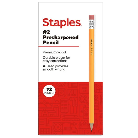 Staples TRU RED Pre-Sharpened Wooden Pencil 2.2mm #2 Lead TR58564