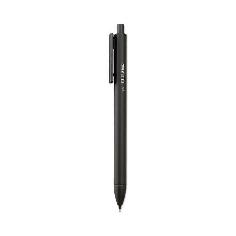 TRU RED Quick Dry Gel Pen, Retractable, Extra-Fine 0.38 mm, Black Ink, Black Barrel, 5/Pack, Each