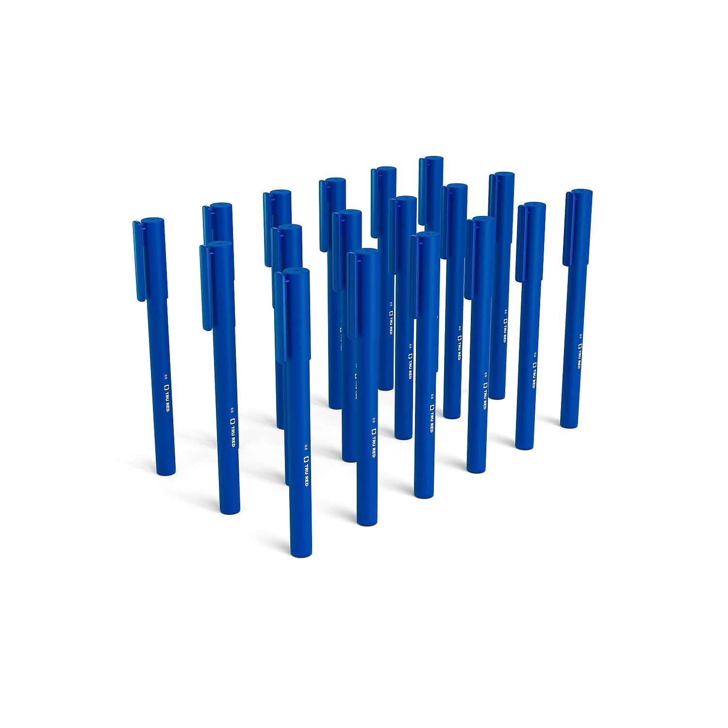 TRU RED Quick Dry Gel Pens Fine Point 0.5mm Blue 24/Pack TR54475