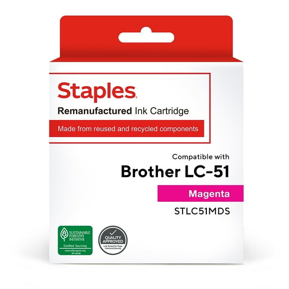 Staples TRU RED Reman Magenta Std Yld Ink Cartridge Replacement-Brother LC51M TRLC51MDS