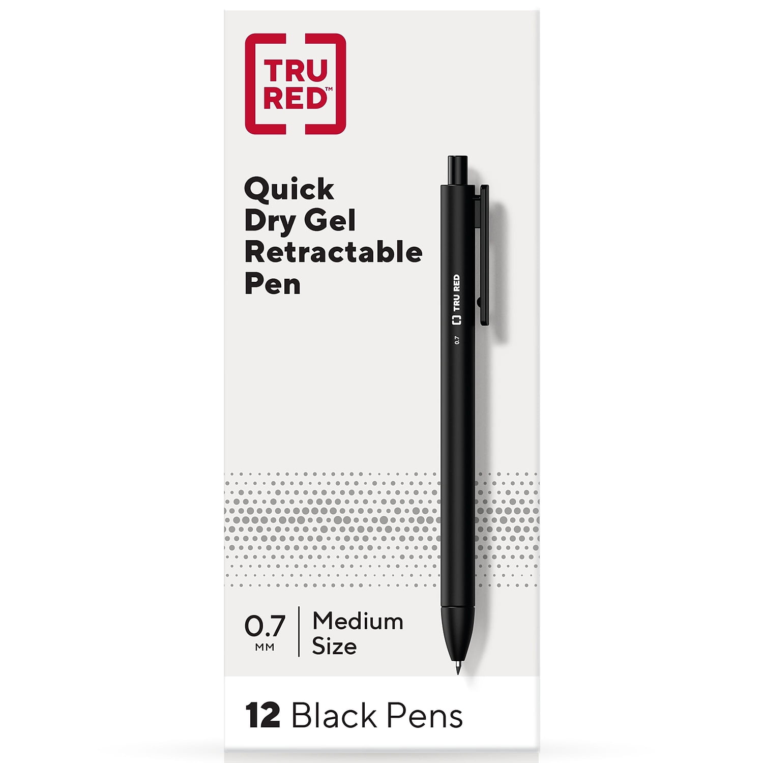 WorkLife Brands, TRU RED Retractable Gel Pens, 0.7mm Blue, Quick