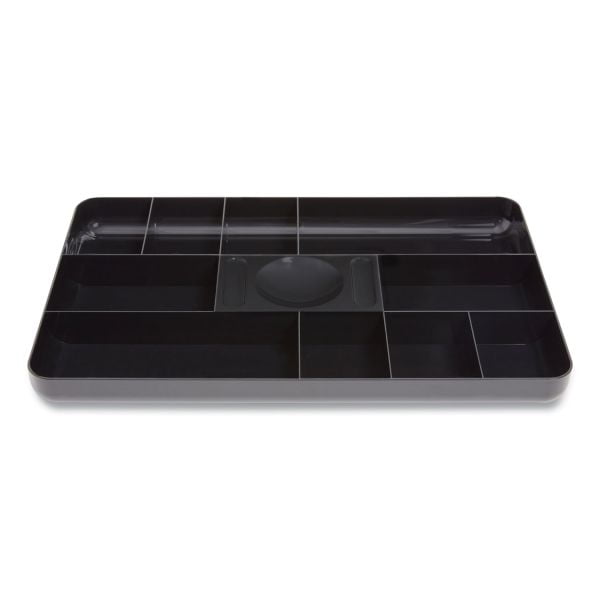 Shallow Plastic Drawer Organizer, 13 Compartments, 9.11 x 14.11 x 1.24, Black Shallow Plastic Drawer Organizer, 13 Compartments, 9.11 x 14.11 x 1.24, Black