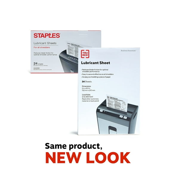 Staples TRU RED Shredder Lubricant Sheets 8.5" x 6" 48/Carton TR36395-CCVS