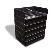 Staples TRU RED Side Load Stackable Plastic Letter Tray Black 12/Carton TR55329VS