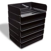 TRU RED Side Load Stackable Plastic Letter Tray BlackTR55329