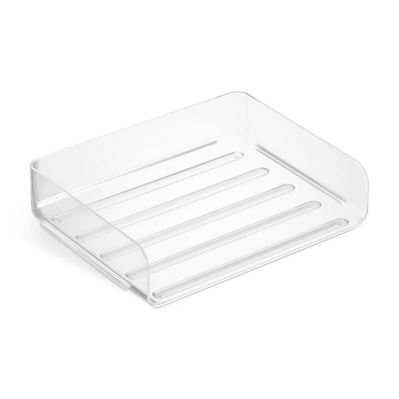Staples TRU RED Side Load Stackable Plastic Letter Tray Clear(TR62288)