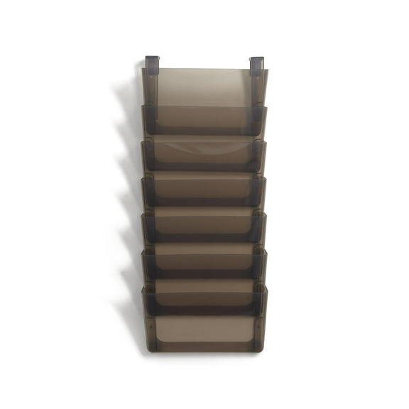 Staples TRU RED Unbreakable 7-Pocket Plastic Letter Wall File Smoke 14/Carton TR55349VS