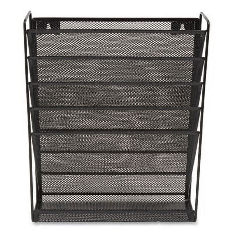 Wire Mesh Incline Sorter, Enclosed Design, 5 Sections, Letter-Size, 13.38 x 4.52 x 16.45, Matte Black Wire Mesh Incline Sorter, Enclosed Design, 5 Sections, Letter-Size, 13.38 x 4.52 x 16.45, Matte Black