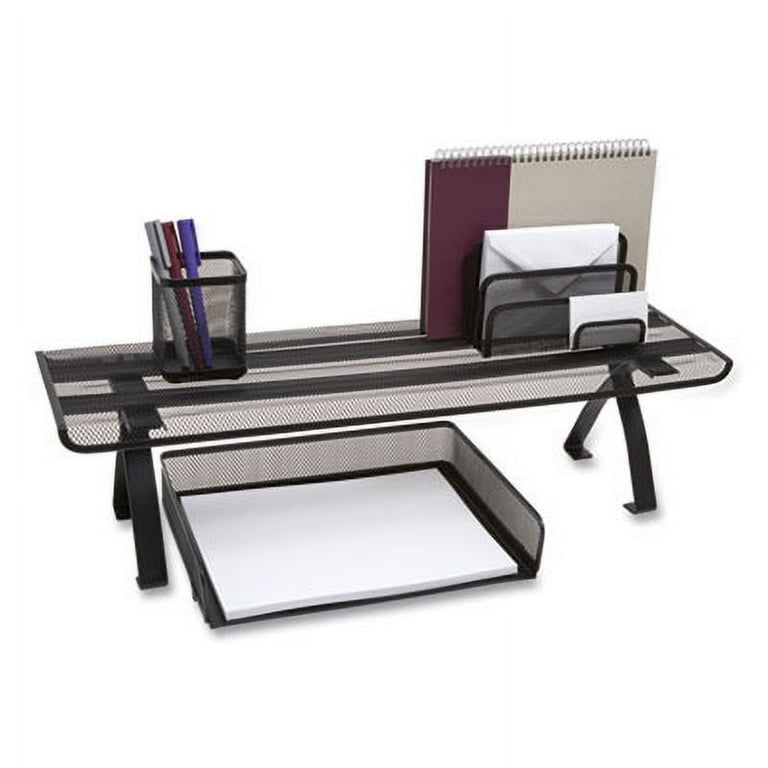 Wire Mesh Raised Shelf, 26.57 x 1.5 x 7.48, Black Wire Mesh Raised Shelf, 26.57 x 1.5 x 7.48, Black