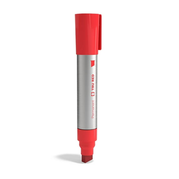 Staples TRU RED XL Tank Permanent Marker Chisel Tip Red TR56934