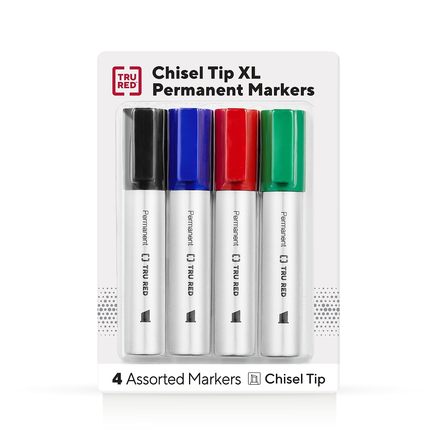  TRU RED TR56880 Tank Dry Erase Markers, Chisel Tip, Assorted :  Office Products