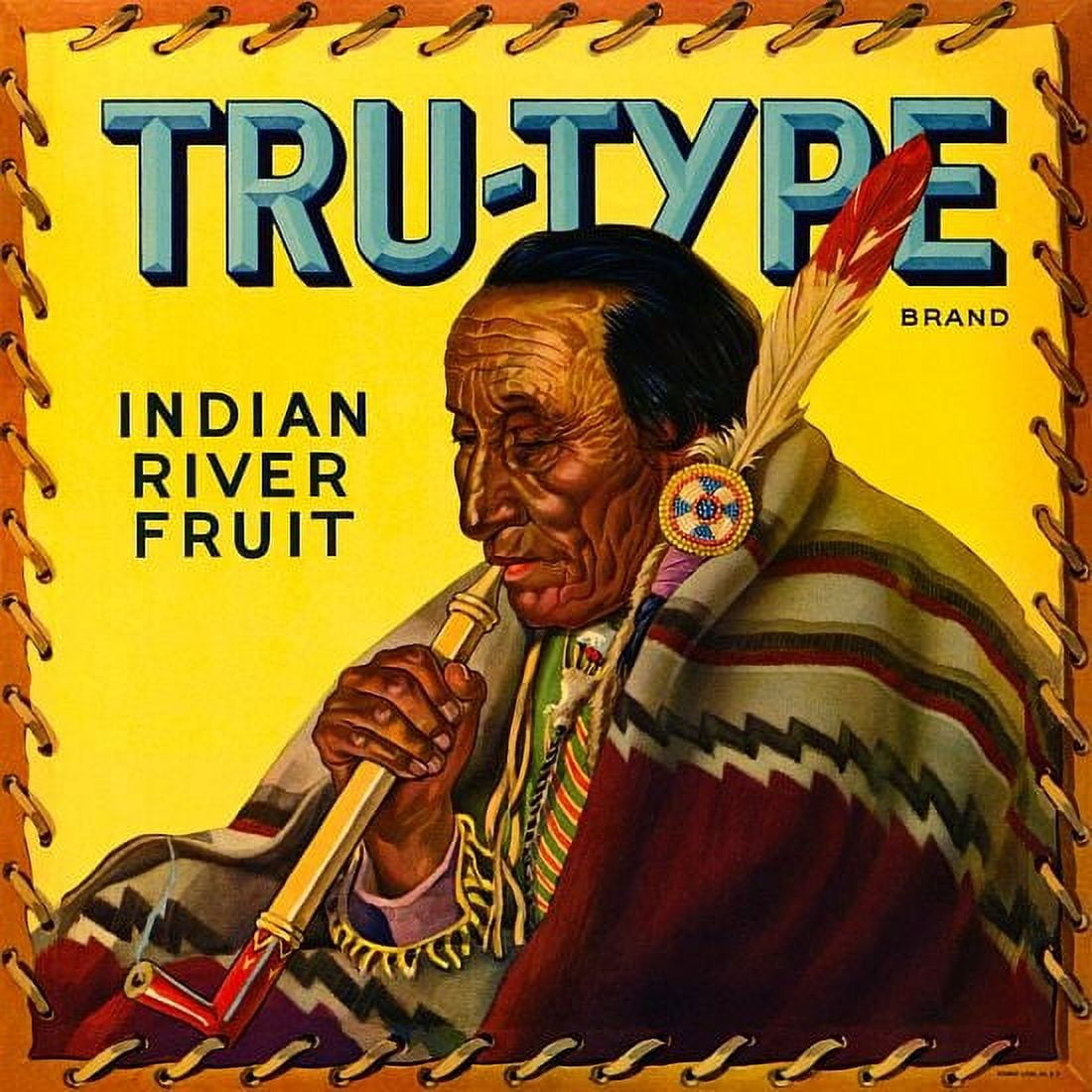 TRU-TYPE Indian River Fruit Label Canvas Art -  (36 x 54)