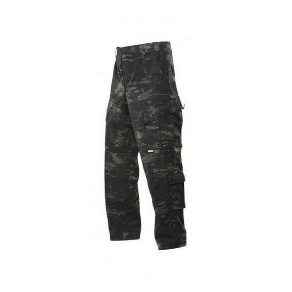 TRU Trousers Multicam Black 50/50 Nylon, Cotton Rip-Stop, Small Short