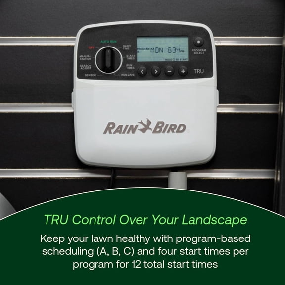 TRU4I Smart Irrigation Controller, 4-Zone Indoor WiFi Ready Timer with LCD Display