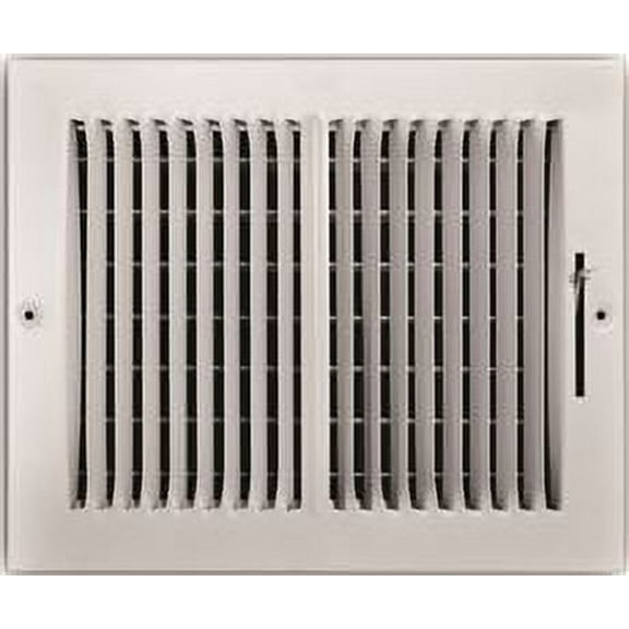 TRUAIRE 2-WAY STEEL WALL / CEILING REGISTER, 10 IN. X 8 IN., WHITE per 3 Each